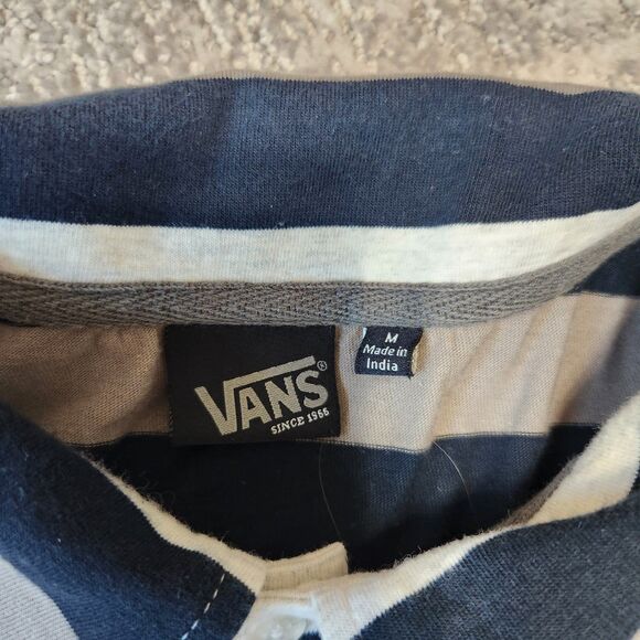 Van's Classic Fit loose short sleeve stripe polo top size M men - Picture 2 of 8